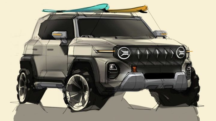 SsangYong hat Skizzen eines neuen Fahrzeugs enthüllt, das dem legendären Jeep ähnelt.